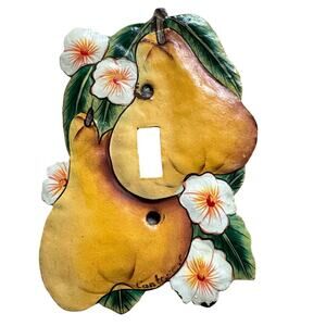 Vintage Yellow Pears decorative light switch cover plate Cottage Core Grandma